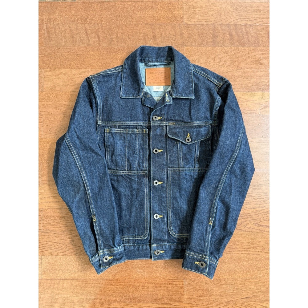 Filson Unlined Short Denim Cruiser Jacket Rinsed Indigo Mens XS